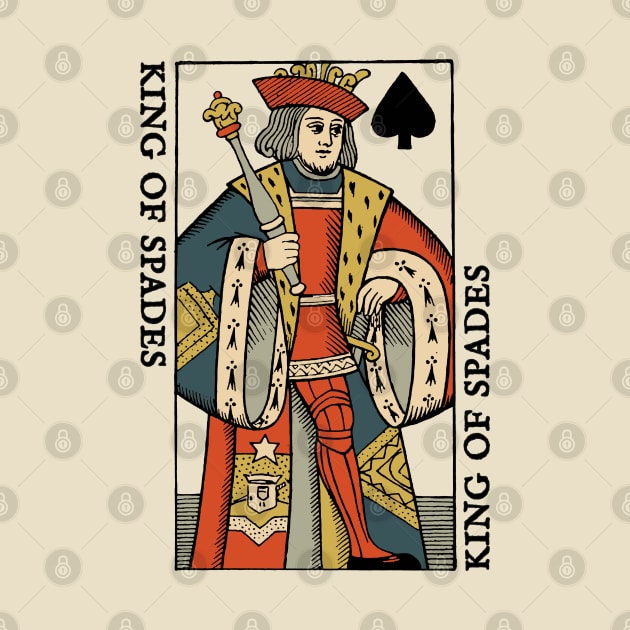 Original Standard Character of Playing Card King of Spades by KewaleeTee