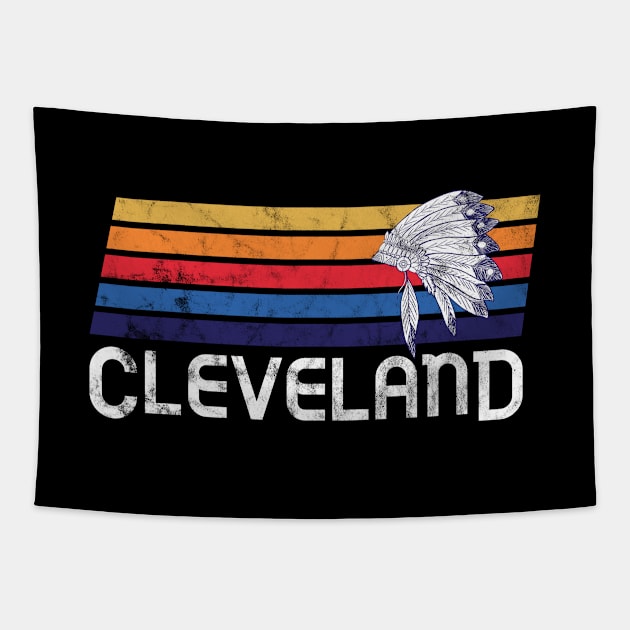 Cleveland Feather Native American Baseball Sports Indian Pride CLE Ohio Tapestry by Shirtsurf