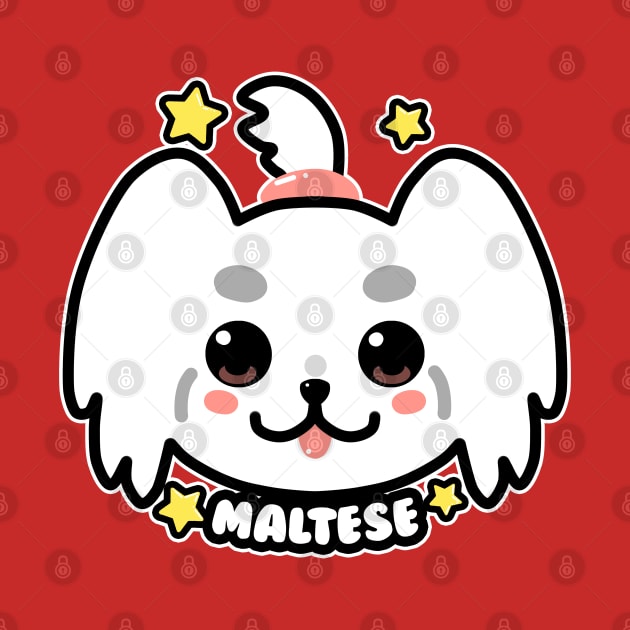 KAWAII Maltese Dog Face by TechraNova