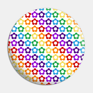 Rainbow hippie flowers Pin