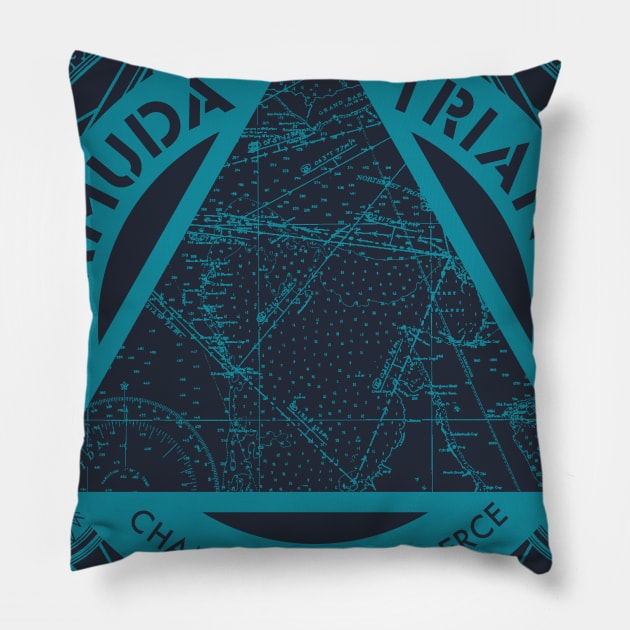 Bermuda Triangle Chamber of Commerce Pillow by MindsparkCreative