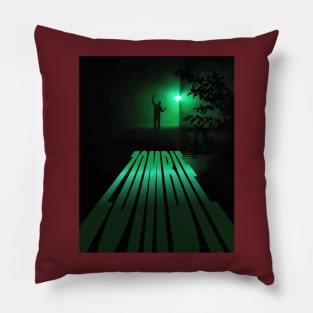 ZOMBIE taking a lonely stroll on a dock Pillow