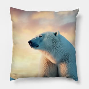 Polar Bear Animal Nature Majestic Wild Pillow