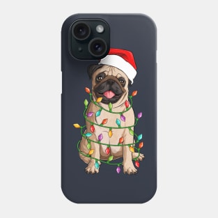 Tangled Christmas Pug Lights Phone Case