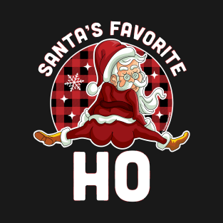 Santa's Favorite Ho - Xmas Naughty Santa Christmas Pajama T-Shirt