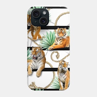 Tigers with ropes and leaves Phone Case