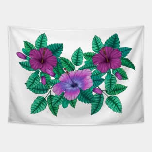 Colorful hibiscus flowers Tapestry