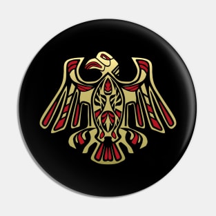 Totem Black and White Thunderbird Design Pin