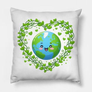 Earth Day 2024 Heart Earth Day Kids Boys Girl Pillow