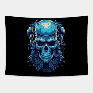 Rocking the retro vibes with this skull illustration Tapestry