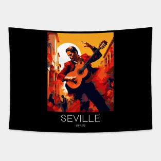 A Pop Art Travel Print of Seville - Spain Tapestry