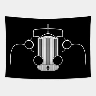 Packard Super Eight 1930s-1940s American classic car white outline graphic Tapestry