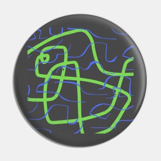 Blue and Green Loose lines floating Pin