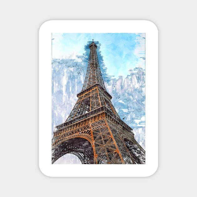 Eiffel Tower Low Angle. For Paris Lovers. Magnet by ColortrixArt