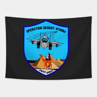 F-14 Tomcat - Operation Desert Storm - Pray, Baby! Patch - Clean Style Tapestry