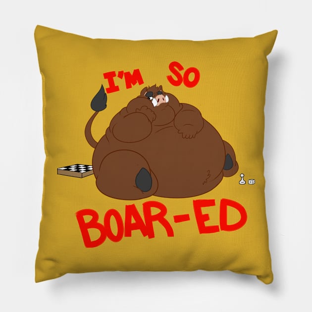 I'm So Boar-ed Pillow by Luxen