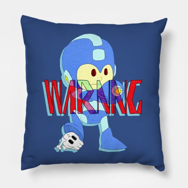 Mega Warning Pillow by WaykoWorld