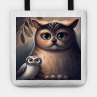 Cat and an Owl | Cat & Owl | Animals | Gift for PetLovers | Coolest | Fun Tote