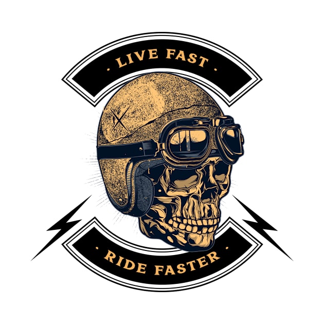 Live Fast Ride Faster - Biker by Tip Top Tee's