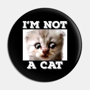 I'm here live, I'M NOT A CAT - Funny Zoom Chat Cat Pin