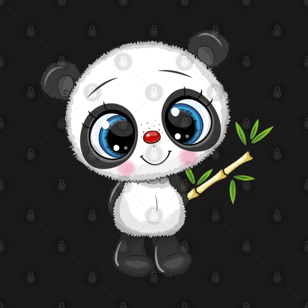 Cute panda with bamboo stick by Reginast777