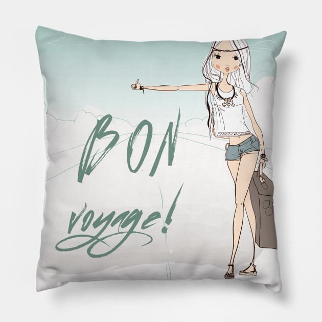 Bon Voyage! Pillow by EveFarb