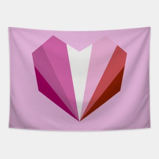 Lesbian Flag Geometric Heart Tapestry