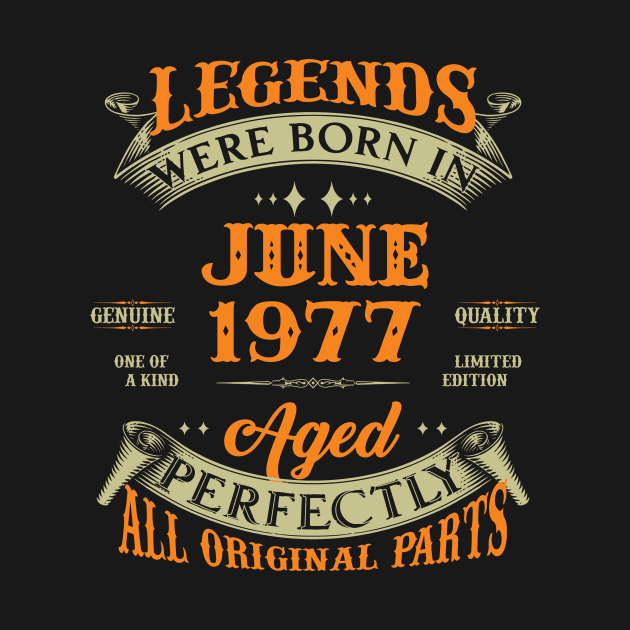 46th Birthday Gift Legends Born In June 1977 46 Years Old by Schoenberger Willard