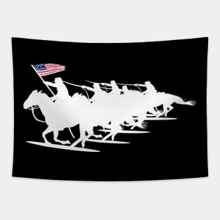 Army - Cavalry Charge - White Silhouette Tapestry