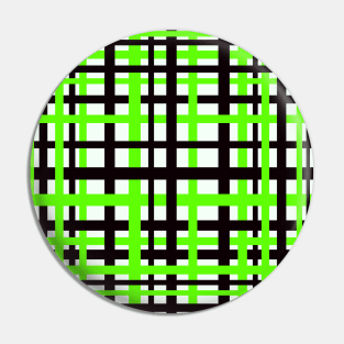 Interlocking Stripes Black White Green Pin