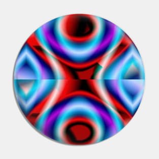 Red, Blue and Black Multishape Fractal Design Pin