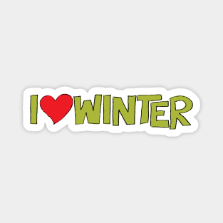 I Heart Winter Illustrated Text with a heart Magnet