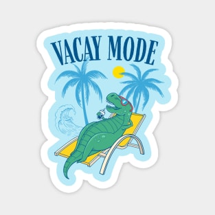 Vacay Mode Kids with T-rex Dinosaur for Summer Family Vacation & Cruise Magnet