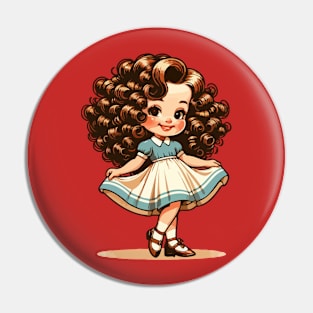 Cute little girl with curly hair Pin