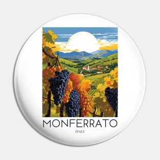 A Pop Art Travel Print of Monferrato - Italy Pin