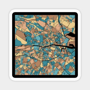 Dublin Map Pattern in Mid Century Pastel Magnet