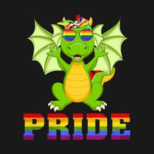 Dragon Gay Pride Flag Sunglasses LGBT Animals Lover T-Shirt