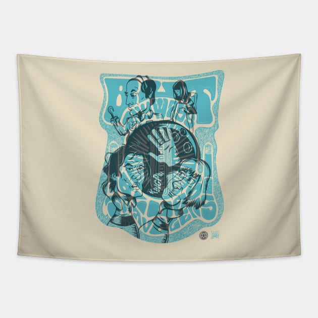 KingPin/ But Anyway - Grey/ Blue T-Shirt Tapestry by PaybackPenguin