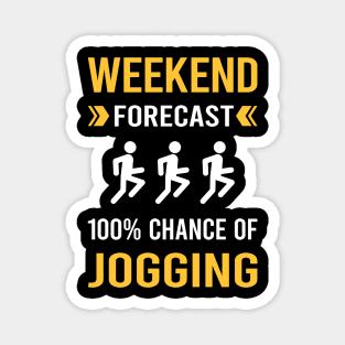 Weekend Forecast Jogging Jog Jogger Magnet