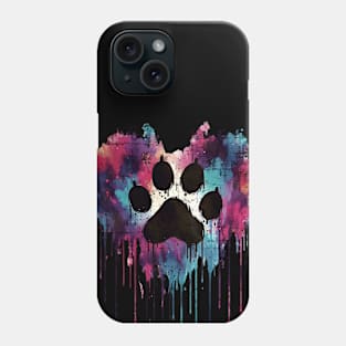 Dog paw print Vibrant Heart and Paw Print Art, Expressive Love and Pet Bonding Symbol, unconditional, love, minimal style, pet lovers, animal lovers, dog lovers Phone Case