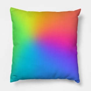 Vivid Radial Rainbow Gradient Pillow
