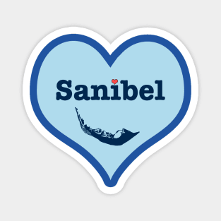 Sanibel Island Blue Heart Magnet