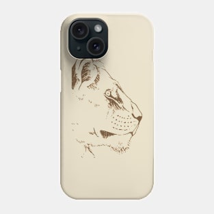 Lion Head Line Art Phone Case