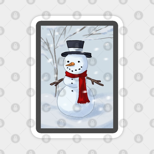 Snowman In the Snow Magnet by PreeTee 