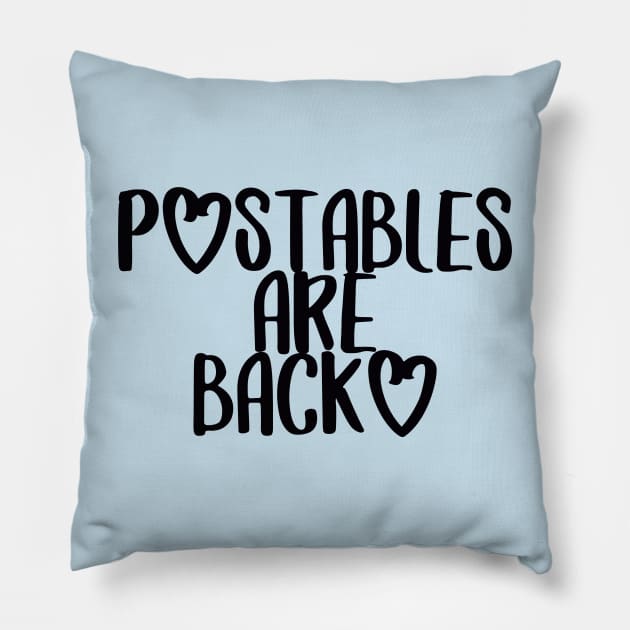 POstables are Back (Dark Font) Pillow by Hallmarkies Podcast Store