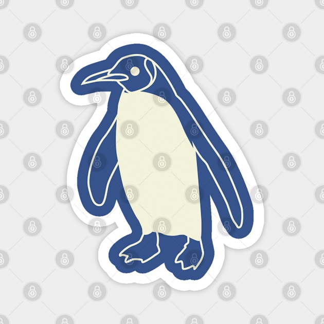 Cute Penguin Aesthetic Lineart Magnet by crissbahari