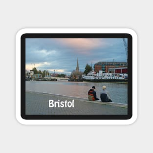 Two guys at Bristol Harbour England UK Magnet