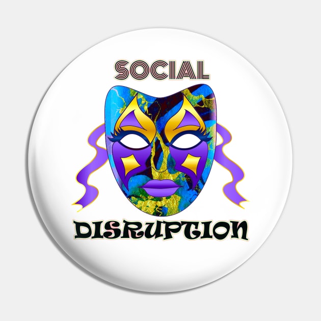 Social Distancing Disruption Bold Unusual Artwork Typography Pin by Nisuris Art