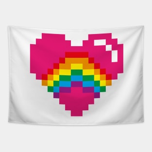 PIXEL HEART RAINBOW Tapestry