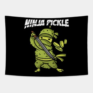 Funny ninja pickle Tapestry